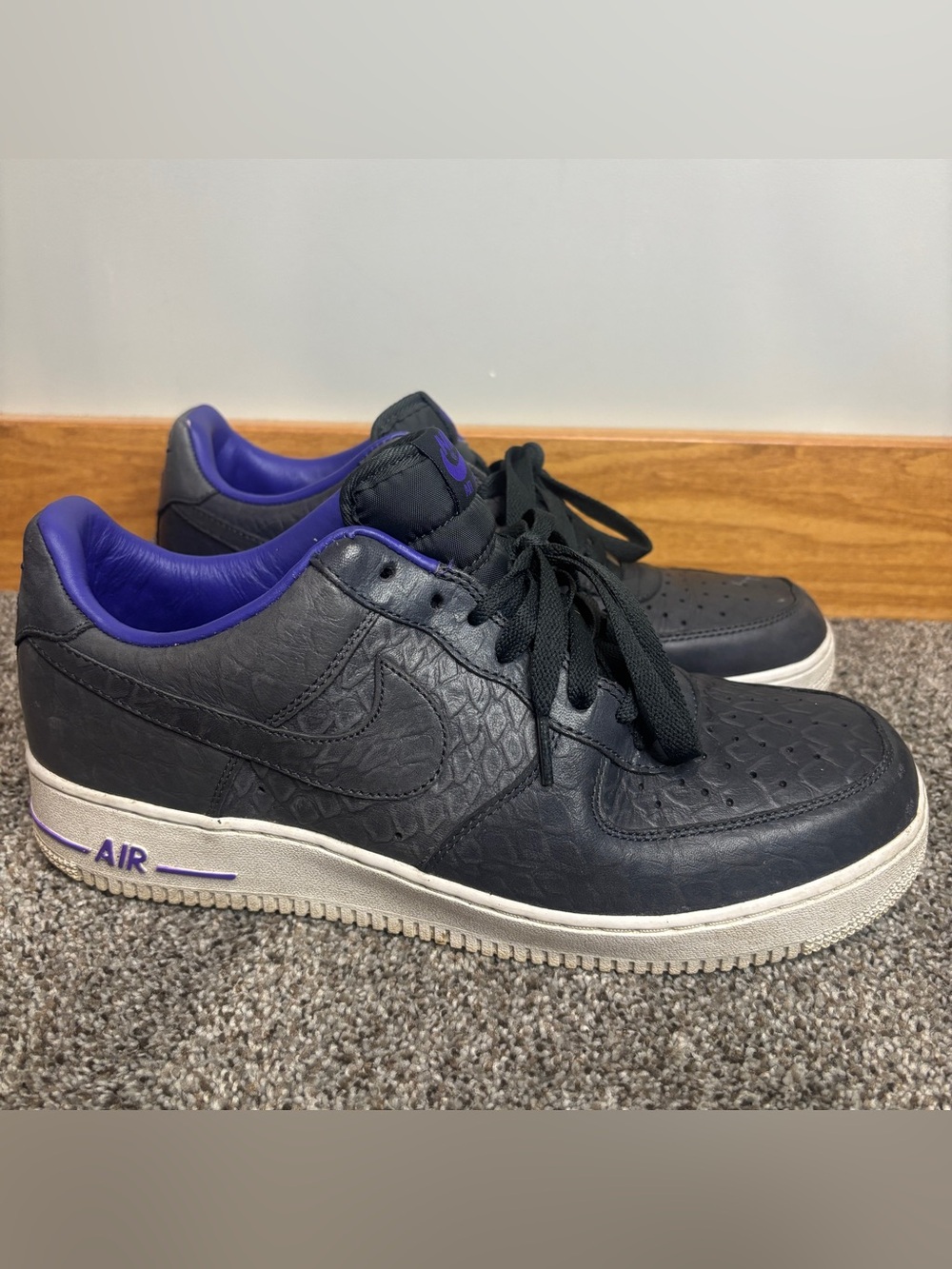 Vintage Nike Mens 10.5 M Air Force 1 Low Premium Anthracite Black Mamba 2012